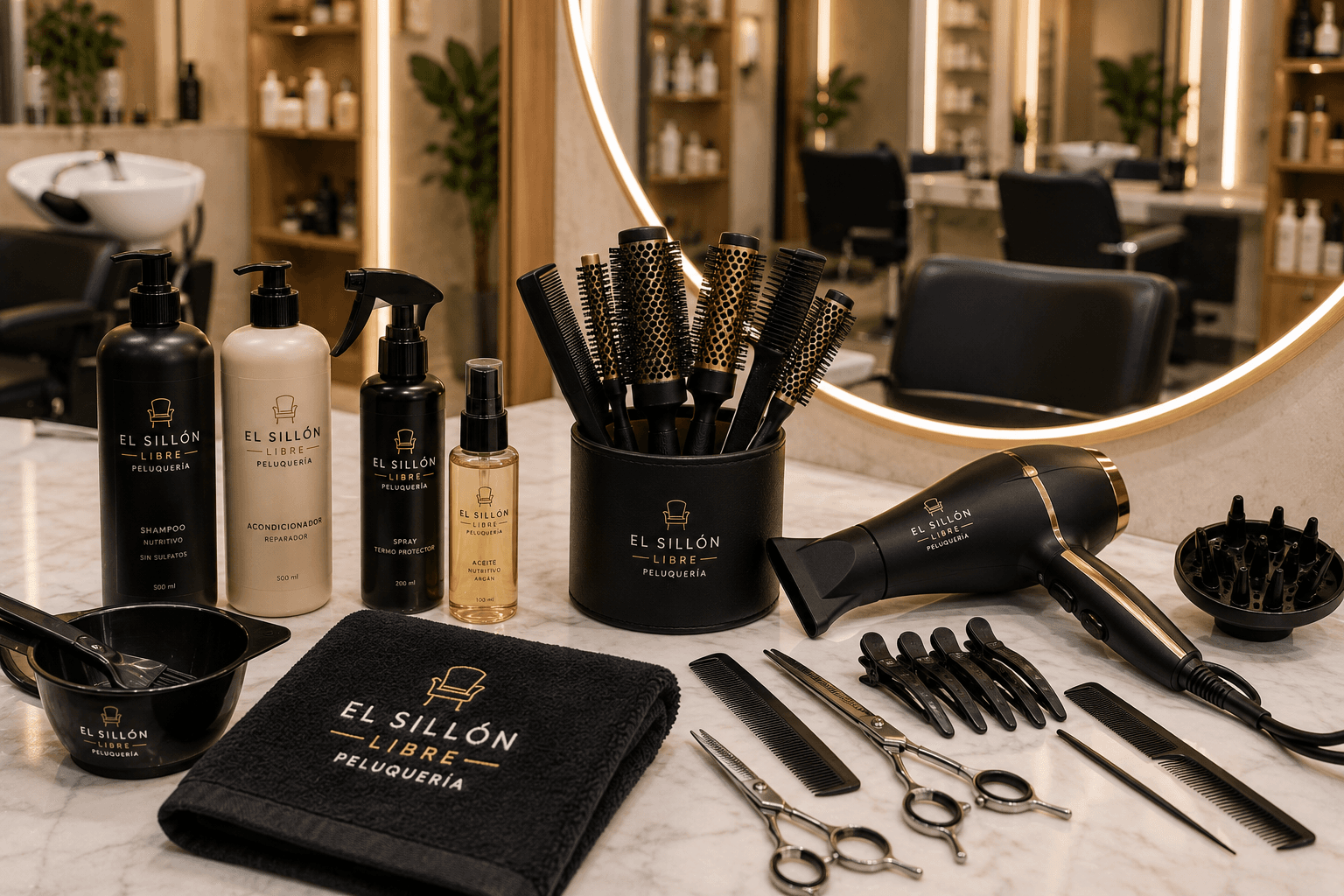 Peluquería espacio listo para trabajar